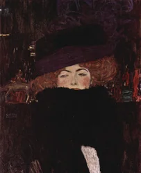 Lady with Hat and Feather Boa
